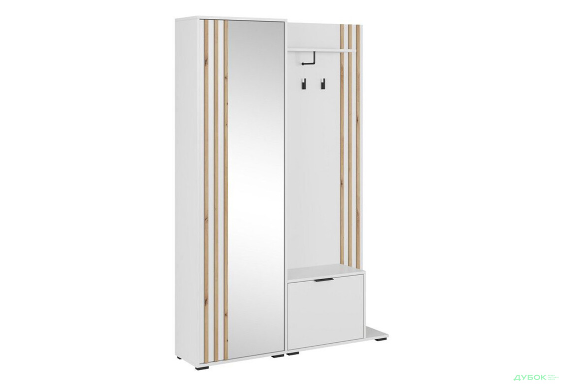 Передпокій Perfect Home Неллі / Nelly Білий / дуб артизан - Зображення 4 Зображення 4 - Передпокій Perfect Home Неллі / Nelly Білий / дуб артизан