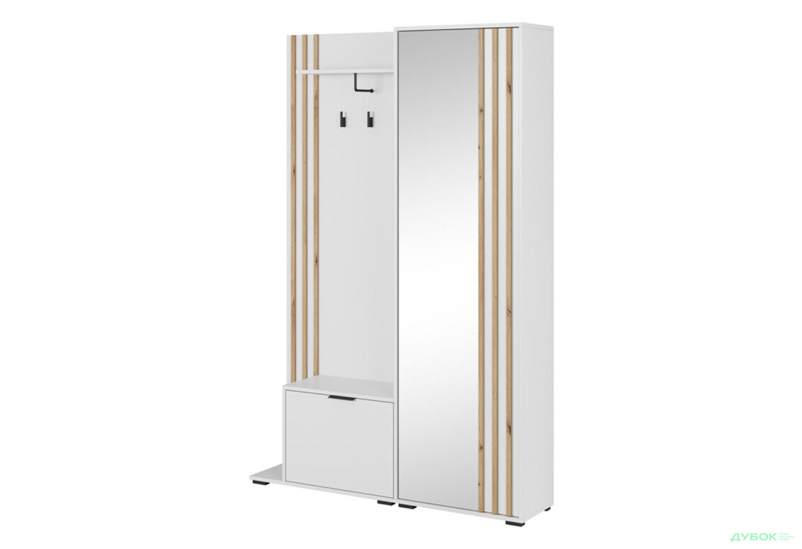 Передпокій Perfect Home Неллі / Nelly Білий / дуб артизан - Зображення 1 Зображення 1 - Передпокій Perfect Home Неллі / Nelly Білий / дуб артизан