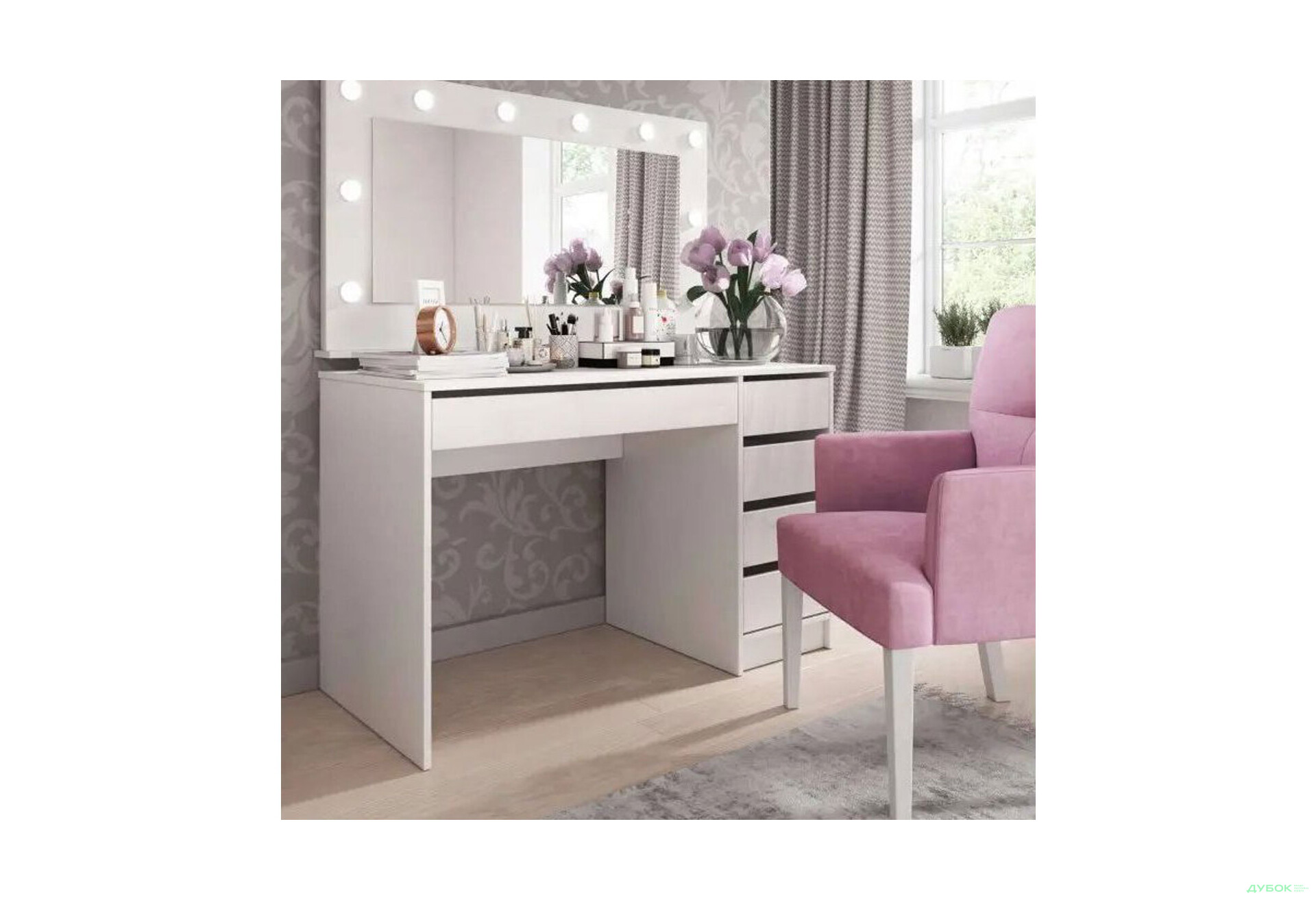Изображение 4 - Стол письменный Perfect Home Ада / Ada 120х55 см с 5 ящиками, белый