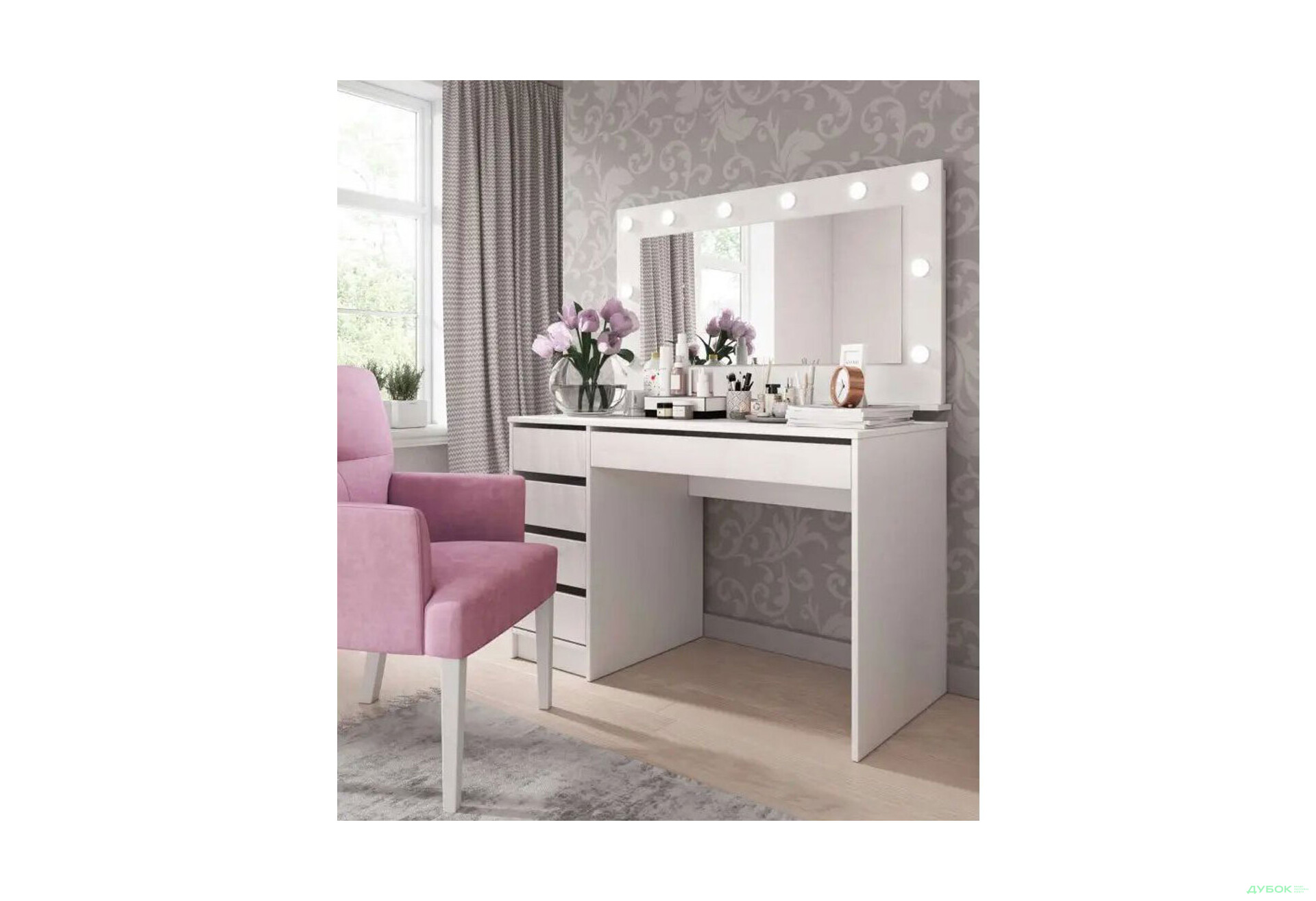 Изображение 5 - Стол письменный Perfect Home Ада / Ada 120х55 см с 5 ящиками, белый
