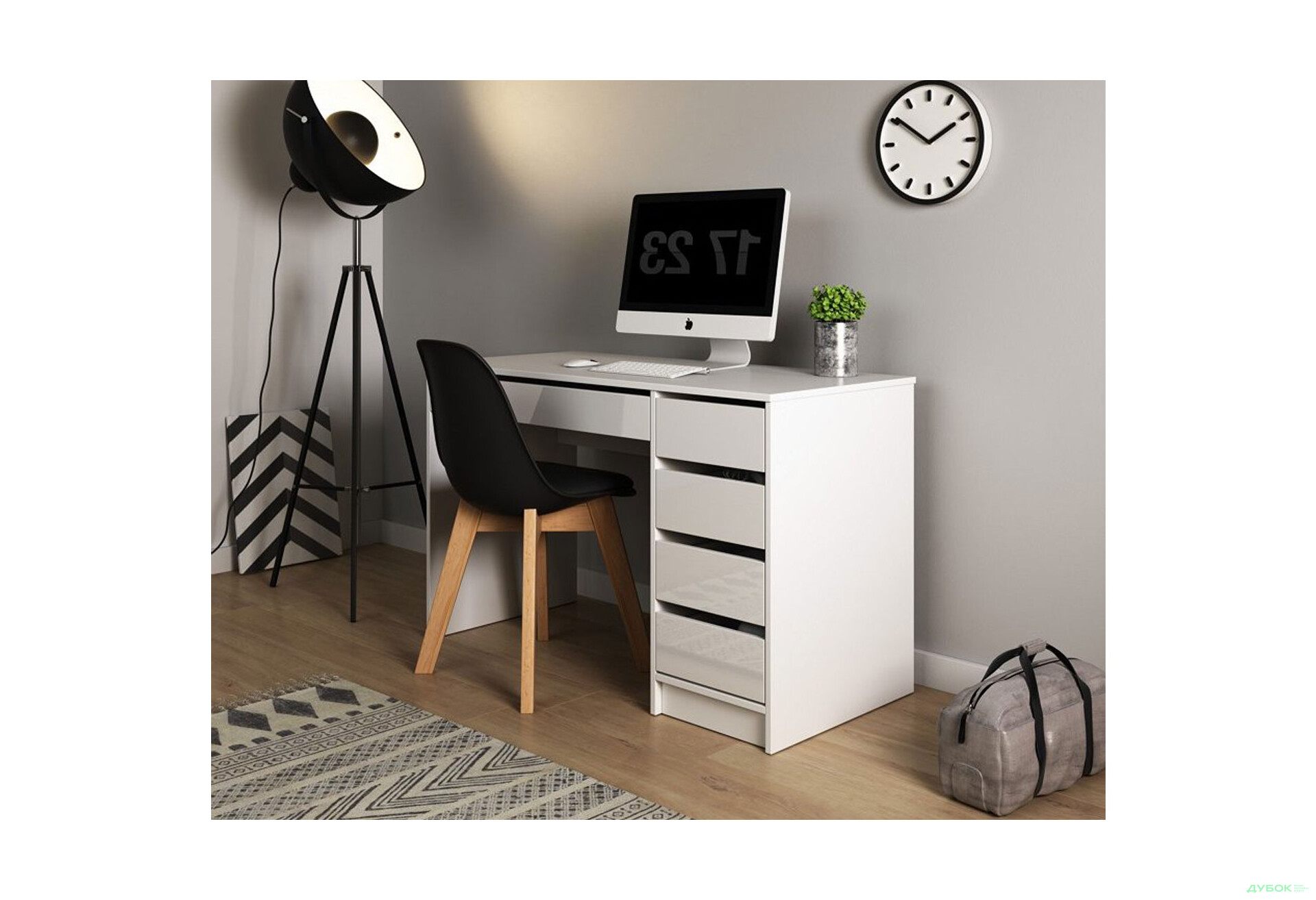 Изображение 6 - Стол письменный Perfect Home Ада / Ada 120х55 см с 5 ящиками, белый глянец