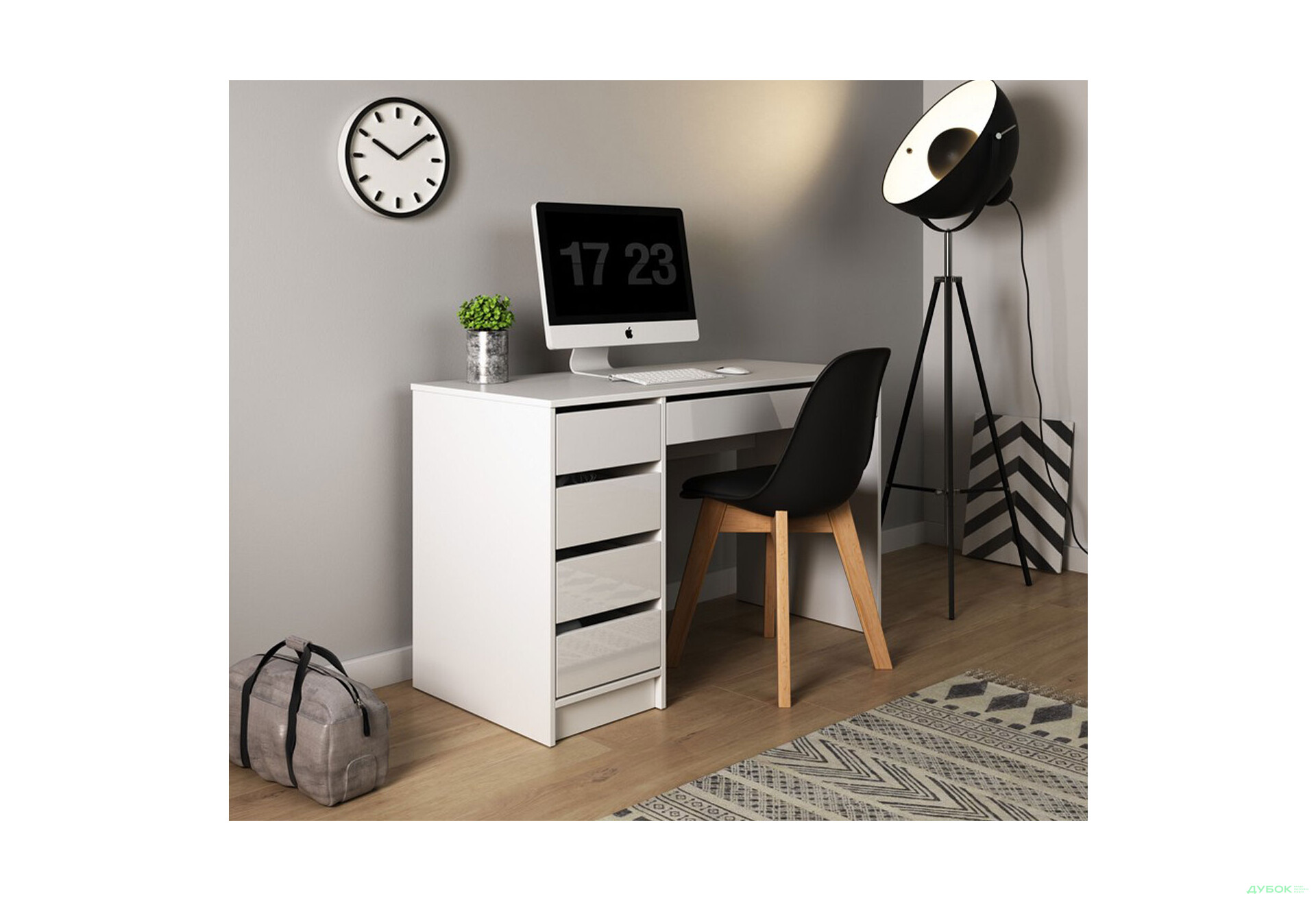 Изображение 7 - Стол письменный Perfect Home Ада / Ada 120х55 см с 5 ящиками, белый глянец