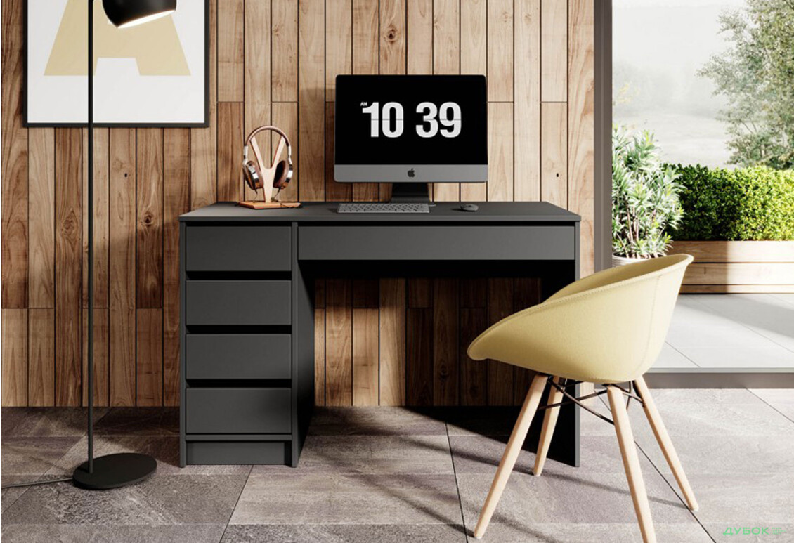 Стіл письмовий Perfect Home Ада / Ada 120х55 см з 5 шухлядами, антрацит - Зображення 6 Зображення 6 - Стіл письмовий Perfect Home Ада / Ada 120х55 см з 5 шухлядами, антрацит
