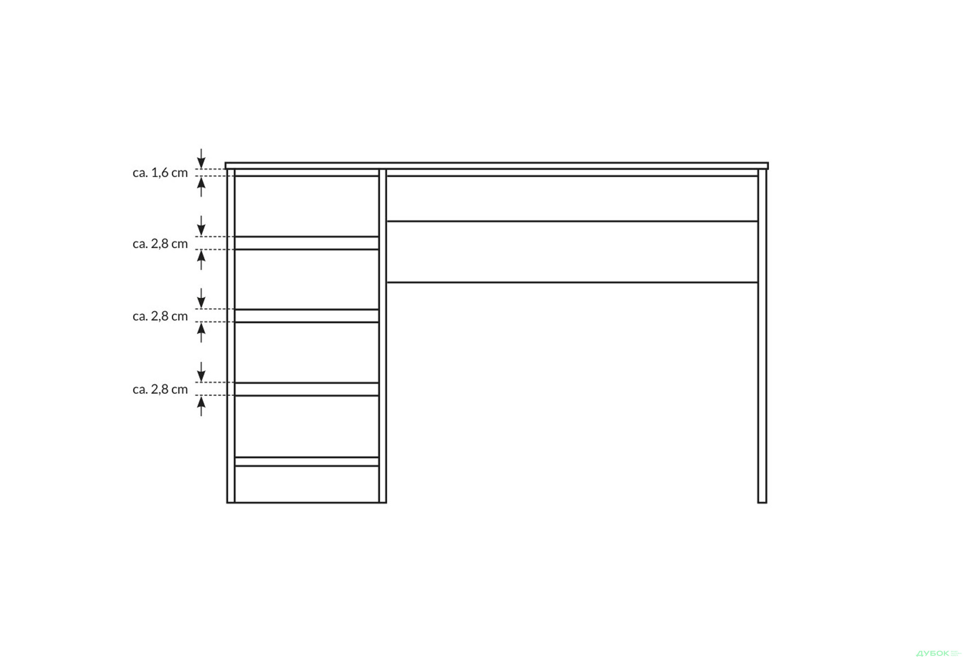 Стіл письмовий Perfect Home Ада / Ada 120х55 см з 5 шухлядами, антрацит - Зображення 8 Зображення 8 - Стіл письмовий Perfect Home Ада / Ada 120х55 см з 5 шухлядами, антрацит