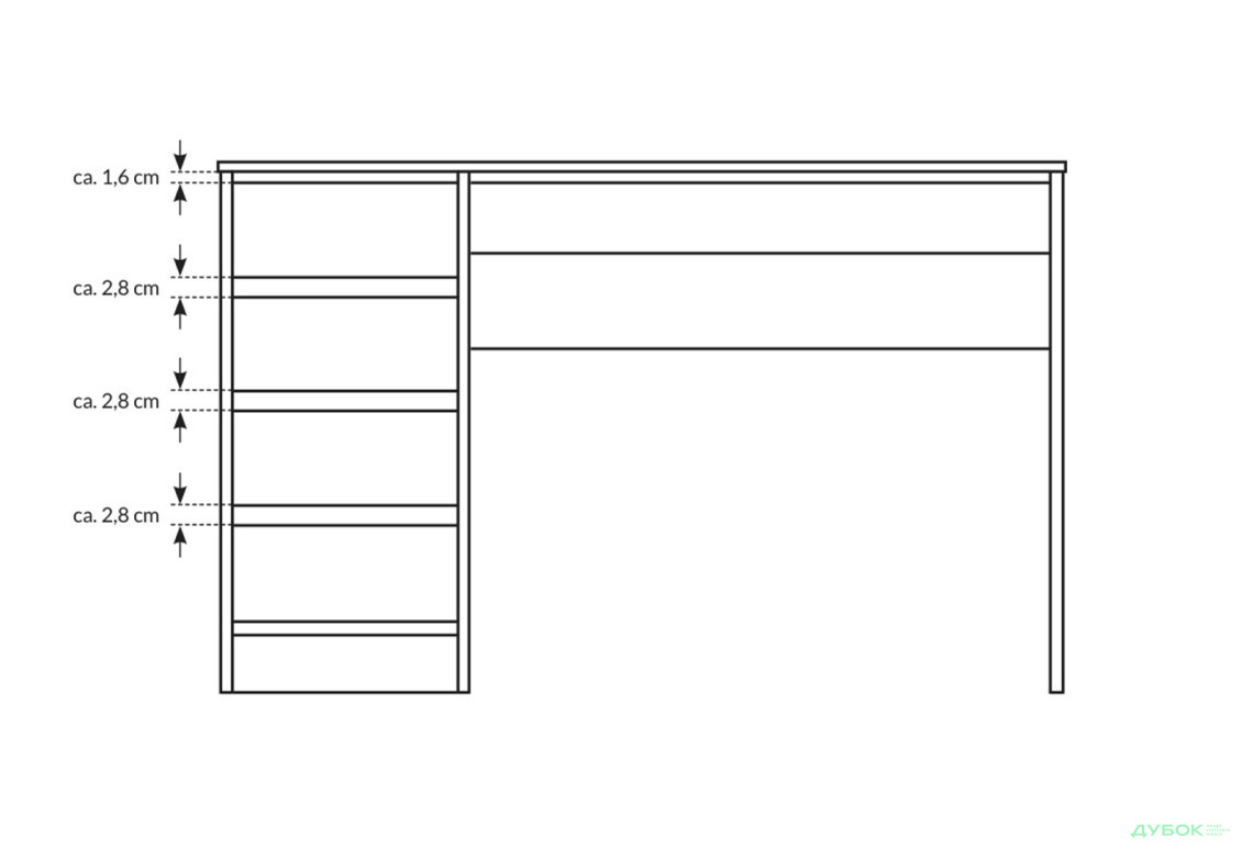 Стіл письмовий Perfect Home Ада / Ada 120х55 см з 5 шухлядами, антрацит - Зображення 8 Зображення 8 - Стіл письмовий Perfect Home Ада / Ada 120х55 см з 5 шухлядами, антрацит