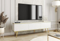 Зображення 2 - Тумба під ТВ Perfect Home Оро / Oro з 3 дверками 175 см, білий, золоті ніжки