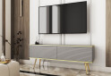 Тумба під ТВ Perfect Home Оро / Oro MDF з 2 дверками 135 см, сірий, золоті ніжки - Зображення 2 Зображення 2 - Тумба під ТВ Perfect Home Оро / Oro MDF з 2 дверками 135 см, сірий, золоті ніжки