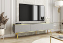 Зображення 2 - Тумба під ТВ Perfect Home Оро / Oro з 3 дверками 175 см, сірий, золоті ніжки