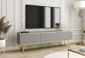 Тумба під ТВ Perfect Home Оро / Oro MDF з 3 дверками 175 см, сірий, золоті ніжки - Зображення 2 Зображення 2 - Тумба під ТВ Perfect Home Оро / Oro MDF з 3 дверками 175 см, сірий, золоті ніжки