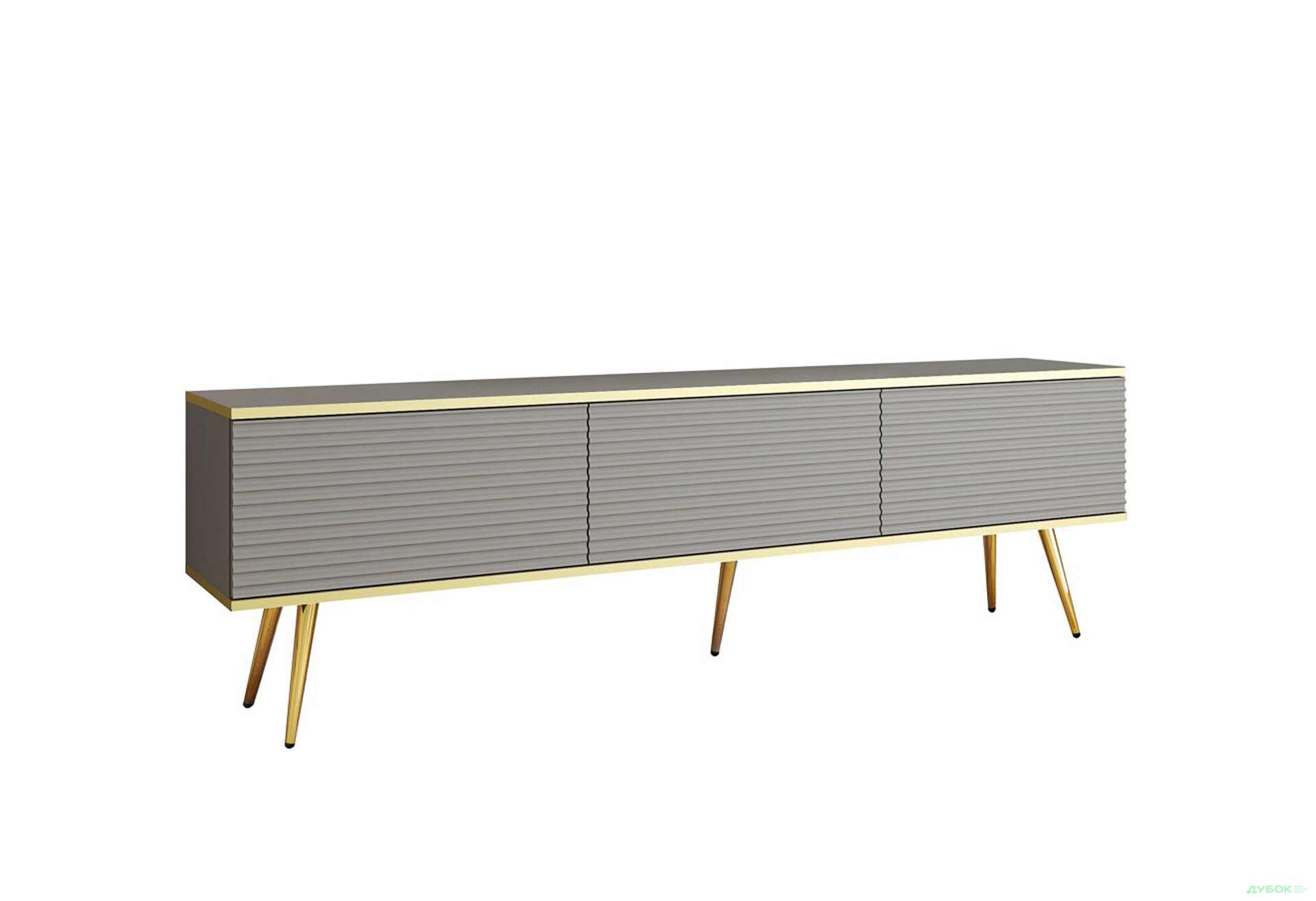 Изображение 3 - Тумба под ТВ Perfect Home Оро / Oro MDF с 3 дверками 175 см, серый, золотые ножки