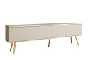 Тумба под ТВ Perfect Home Оро / Oro с 3 дверками 175 см, бежевый, золотые ножки - Изображение 3 Изображение 3 - Тумба под ТВ Perfect Home Оро / Oro с 3 дверками 175 см, бежевый, золотые ножки