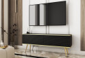 Зображення 2 - Тумба під ТВ Perfect Home Оро / Oro MDF з 2 дверками 135 см, чорний, золоті ніжки