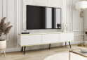 Зображення 2 - Тумба під ТВ Perfect Home Оро / Oro MDF з 3 дверками 175 см, білий, чорні ніжки