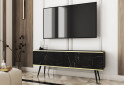 Зображення 2 - Тумба під ТВ Perfect Home Оро / Oro з 2 дверками 135 см, чорний мрамор, чорні ніжки