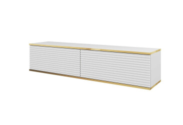 Тумба под ТВ Perfect Home Оро / Oro MDF навесная с 2 дверками 135 см, белый