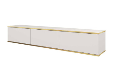 Тумба под ТВ Perfect Home Оро / Oro навесная с 3 дверками 175 см, белый