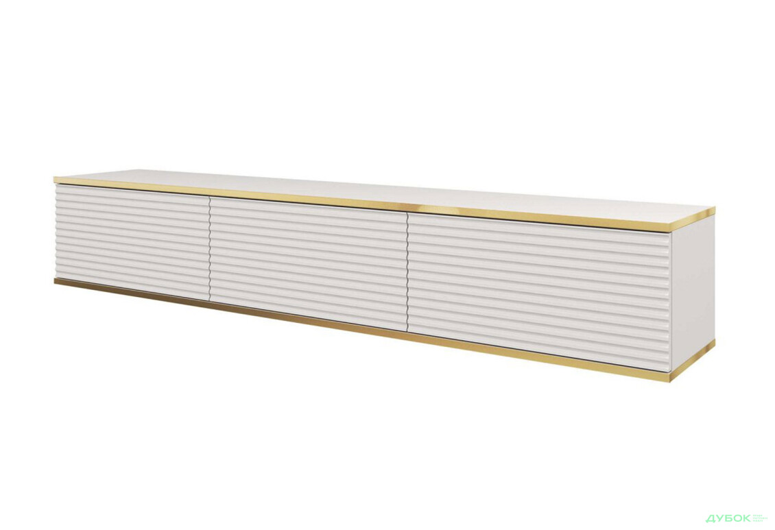 Тумба під ТВ Perfect Home Оро / Oro MDF навісна з 3 дверками 175 см, білий