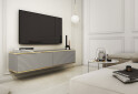 Зображення 2 - Тумба під ТВ Perfect Home Оро / Oro MDF навісна з 2 дверками 135 см, сірий