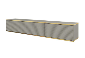 Тумба під ТВ Perfect Home Оро / Oro MDF навісна з 3 дверками 175 см, сірий