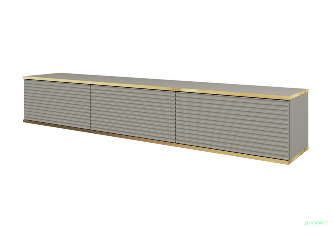 Тумба під ТВ Perfect Home Оро / Oro MDF навісна з 3 дверками 175 см, сірий