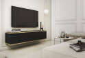 Зображення 2 - Тумба під ТВ Perfect Home Оро / Oro навісна з 2 дверками 135 см, чорний