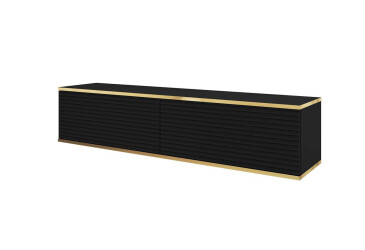 Тумба під ТВ Perfect Home Оро / Oro MDF навісна з 2 дверками 135 см, чорний