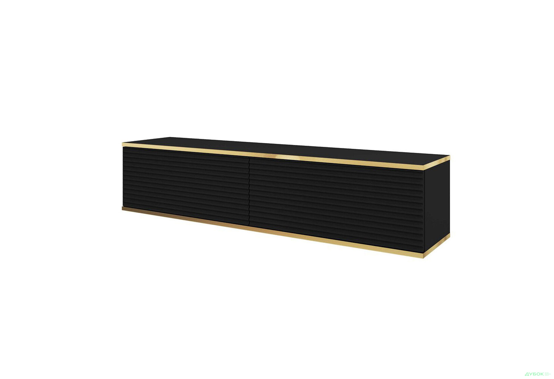 Тумба під ТВ Perfect Home Оро / Oro MDF навісна з 2 дверками 135 см, чорний - Зображення 1 Зображення 1 - Тумба під ТВ Perfect Home Оро / Oro MDF навісна з 2 дверками 135 см, чорний