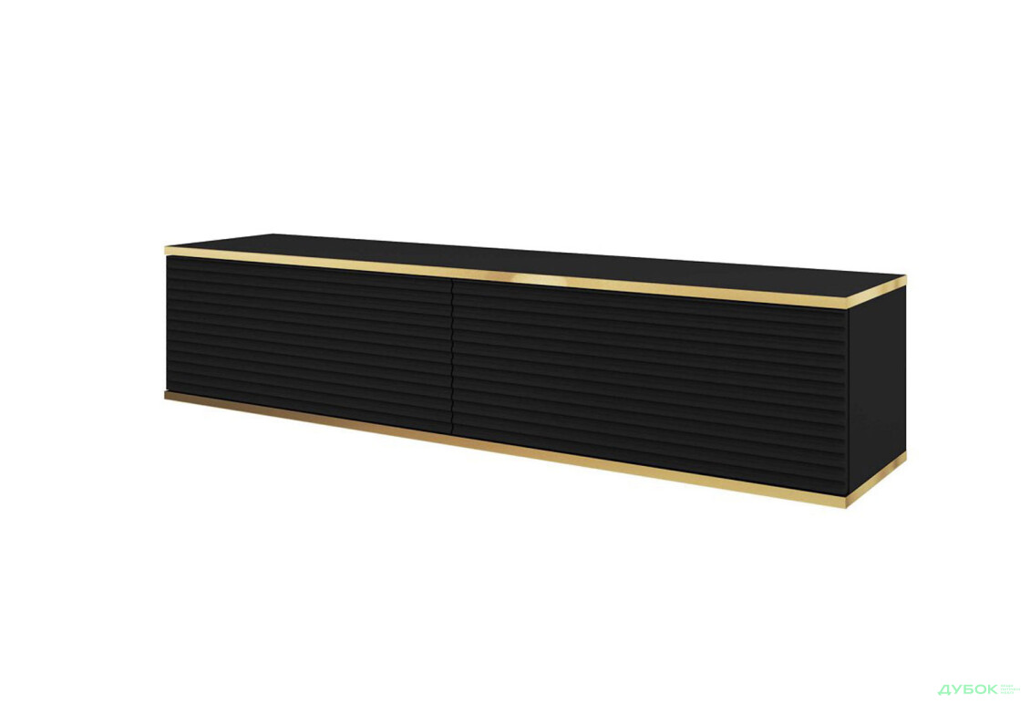 Тумба під ТВ Perfect Home Оро / Oro MDF навісна з 2 дверками 135 см, чорний