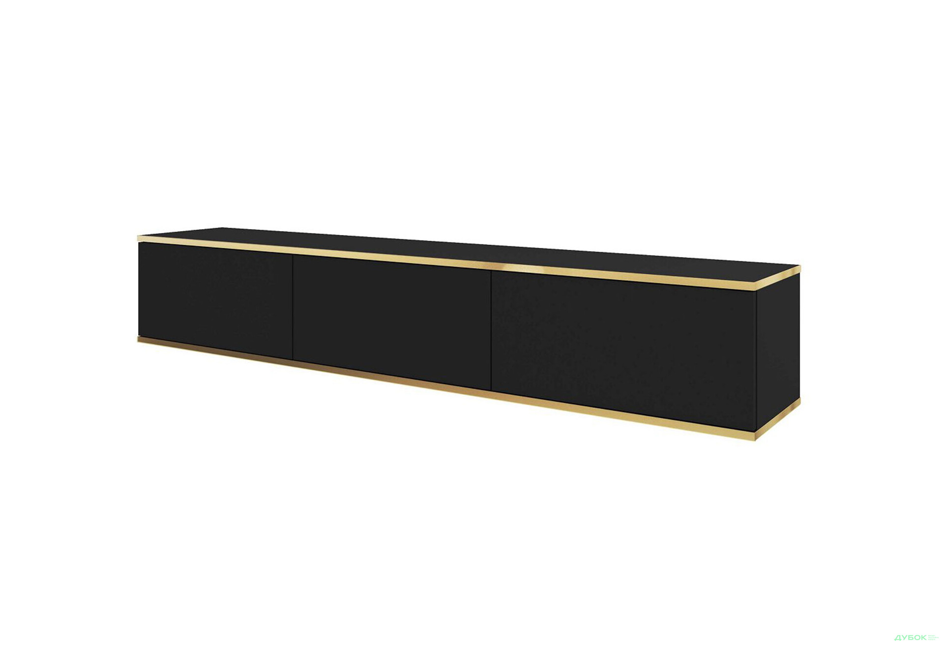 Тумба под ТВ Perfect Home Оро / Oro навесная с 3 дверками 175 см, черный - Изображение 1 Изображение 1 - Тумба под ТВ Perfect Home Оро / Oro навесная с 3 дверками 175 см, черный