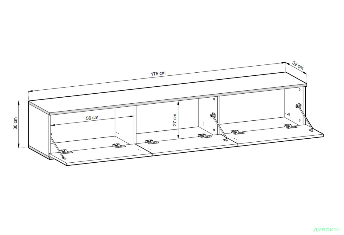 Тумба под ТВ Perfect Home Оро / Oro навесная с 3 дверками 175 см, черный мрамор - Изображение 3 Изображение 3 - Тумба под ТВ Perfect Home Оро / Oro навесная с 3 дверками 175 см, черный мрамор
