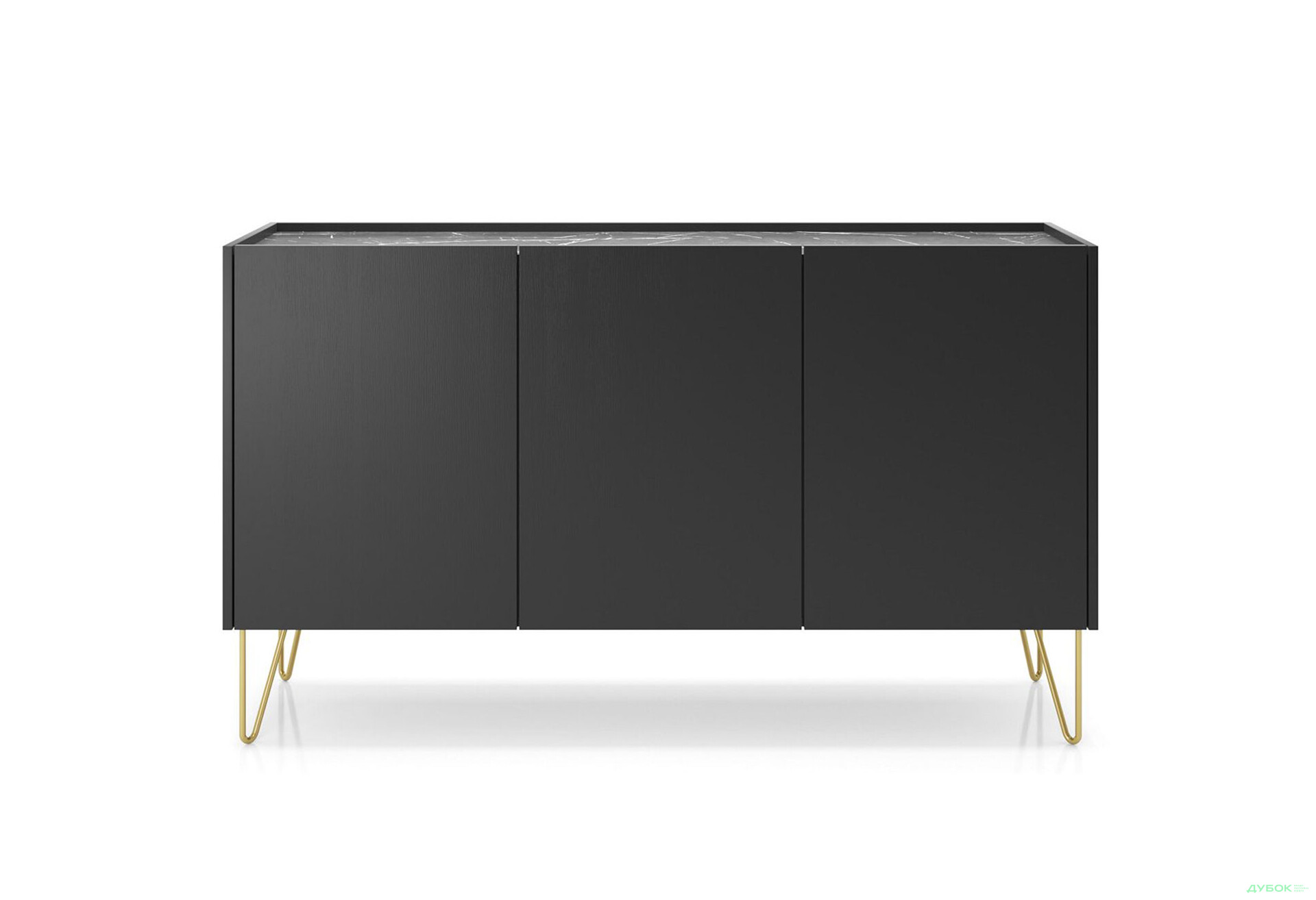 Комод Perfect Home Гармони / Harmony 3-дверный 144 см, черный / черный мрамор роял - Изображение 3 Изображение 3 - Комод Perfect Home Гармони / Harmony 3-дверный 144 см, черный / черный мрамор роял