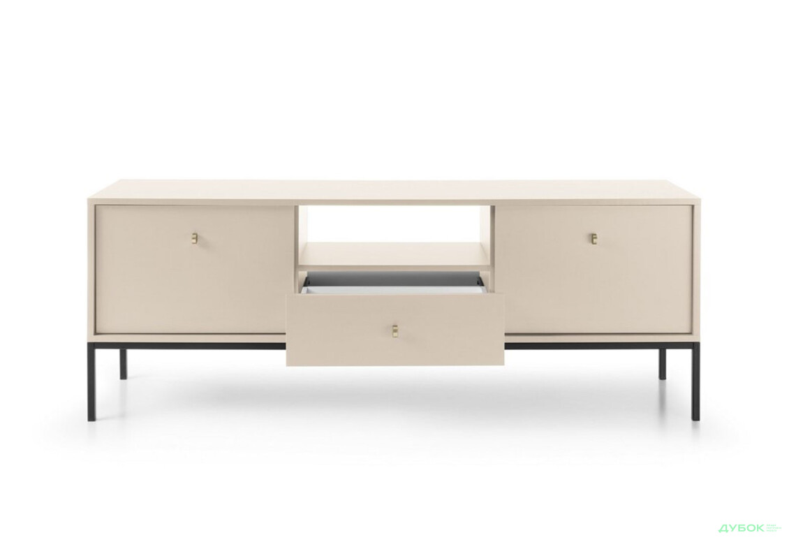 Тумба під ТВ Perfect Home Моно / Mono з 2 дверками, шухлядою та полицею 154 см, беж пісочний, чорні ніжки - Зображення 5 Зображення 5 - Тумба під ТВ Perfect Home Моно / Mono з 2 дверками, шухлядою та полицею 154 см, беж пісочний, чорні ніжки