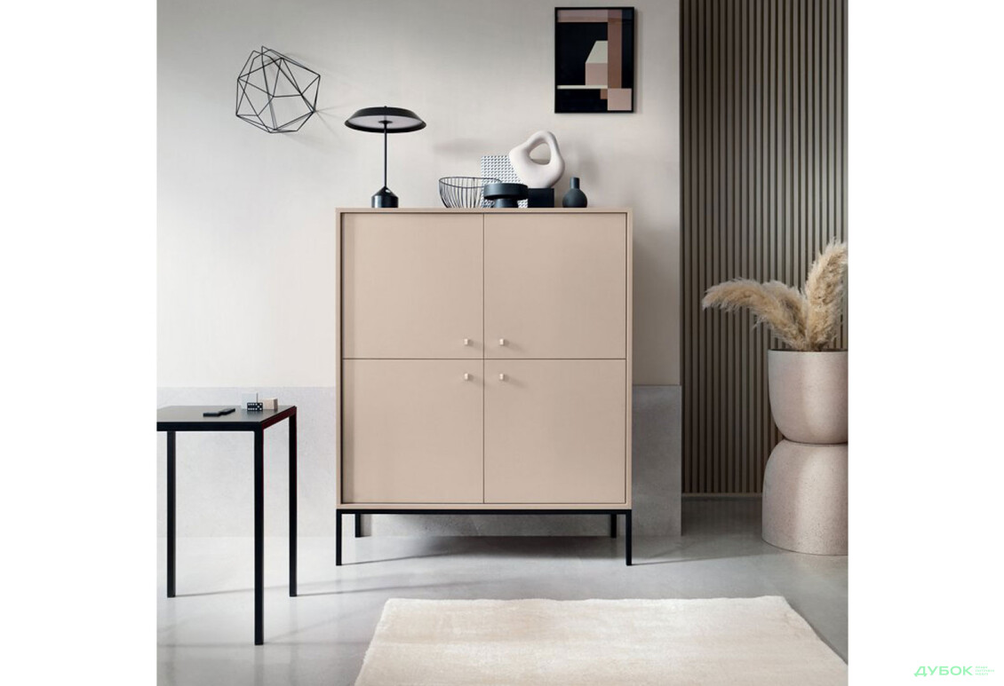 Комод Perfect Home Моно / Mono 4-дверний 104 см, беж пісочний, чорні ніжки - Зображення 2 Зображення 2 - Комод Perfect Home Моно / Mono 4-дверний 104 см, беж пісочний, чорні ніжки