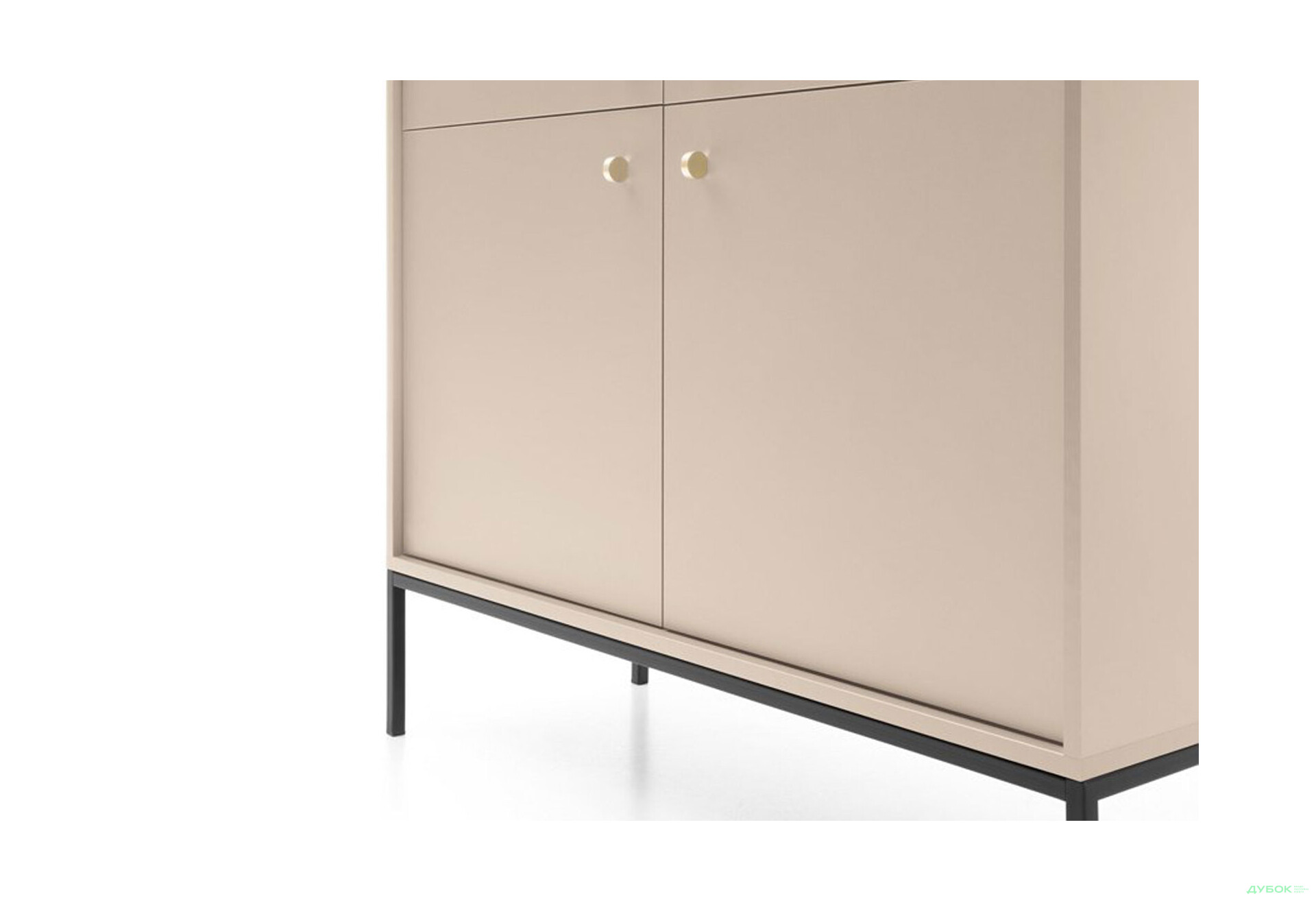 Комод Perfect Home Моно / Mono 4-дверний 104 см, беж пісочний, чорні ніжки - Зображення 6 Зображення 6 - Комод Perfect Home Моно / Mono 4-дверний 104 см, беж пісочний, чорні ніжки