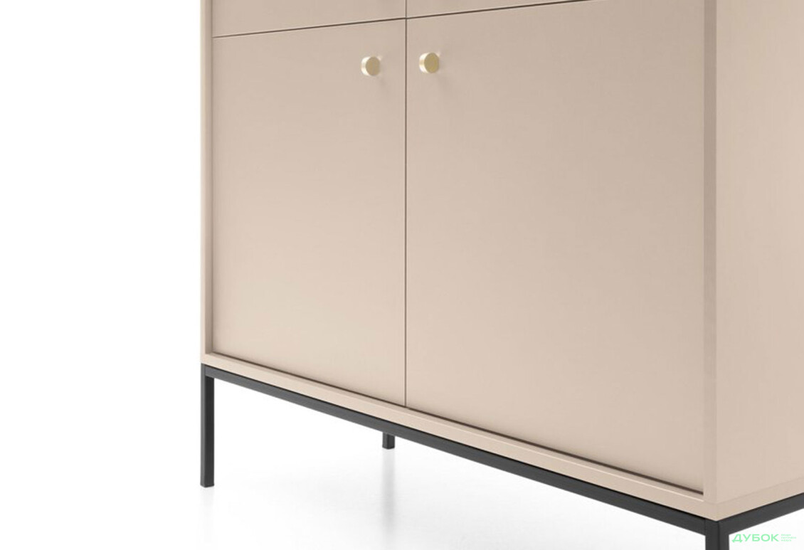 Комод Perfect Home Моно / Mono 4-дверний 104 см, беж пісочний, чорні ніжки - Зображення 6 Зображення 6 - Комод Perfect Home Моно / Mono 4-дверний 104 см, беж пісочний, чорні ніжки
