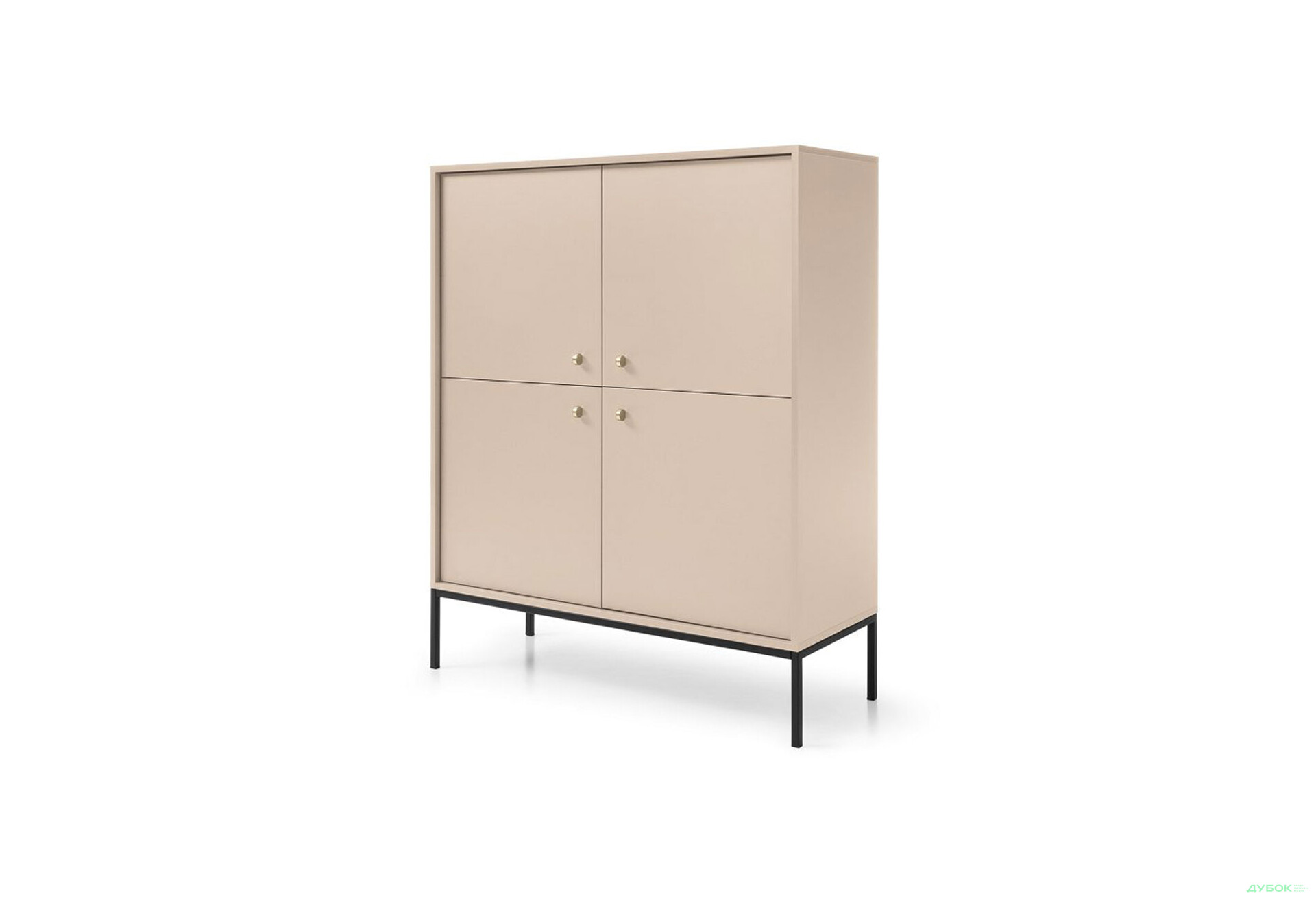 Комод Perfect Home Моно / Mono 4-дверний 104 см, беж пісочний, чорні ніжки - Зображення 1 Зображення 1 - Комод Perfect Home Моно / Mono 4-дверний 104 см, беж пісочний, чорні ніжки