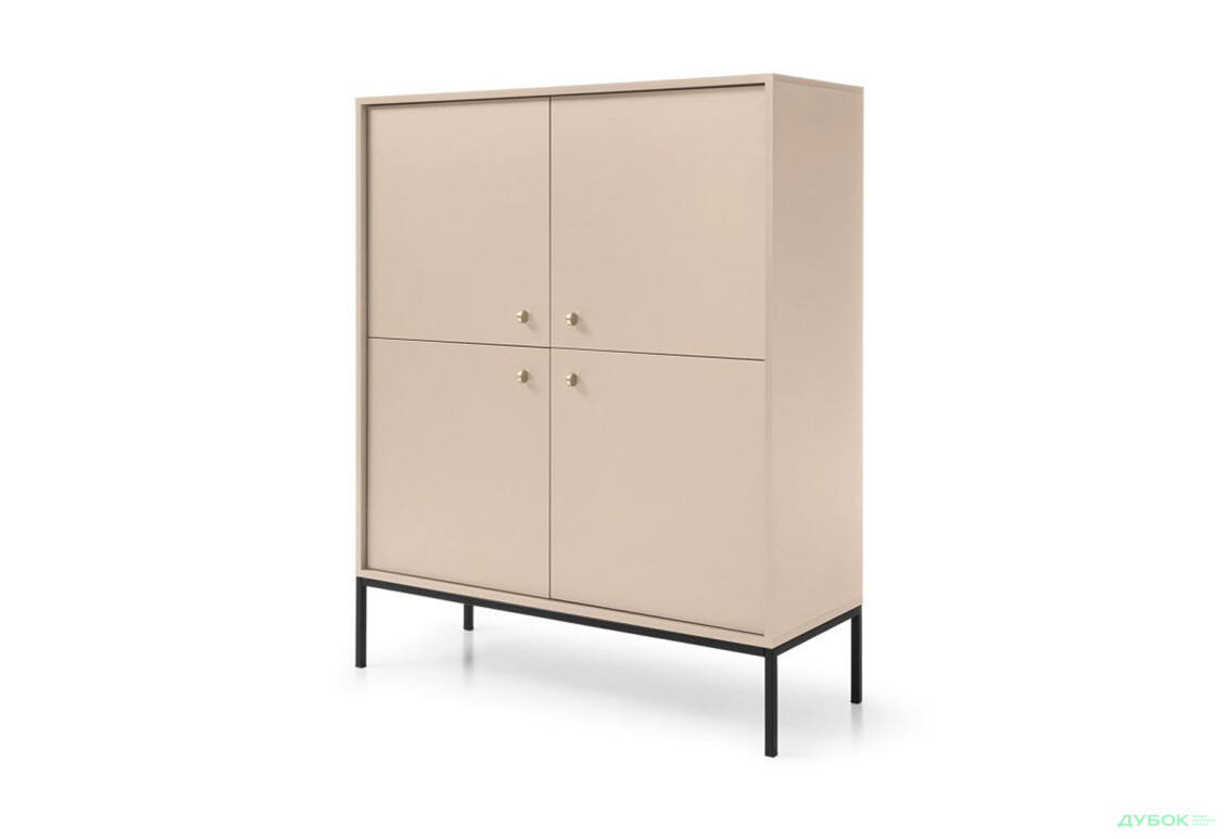 Комод Perfect Home Моно / Mono 4-дверний 104 см, беж пісочний, чорні ніжки - Зображення 1 Зображення 1 - Комод Perfect Home Моно / Mono 4-дверний 104 см, беж пісочний, чорні ніжки