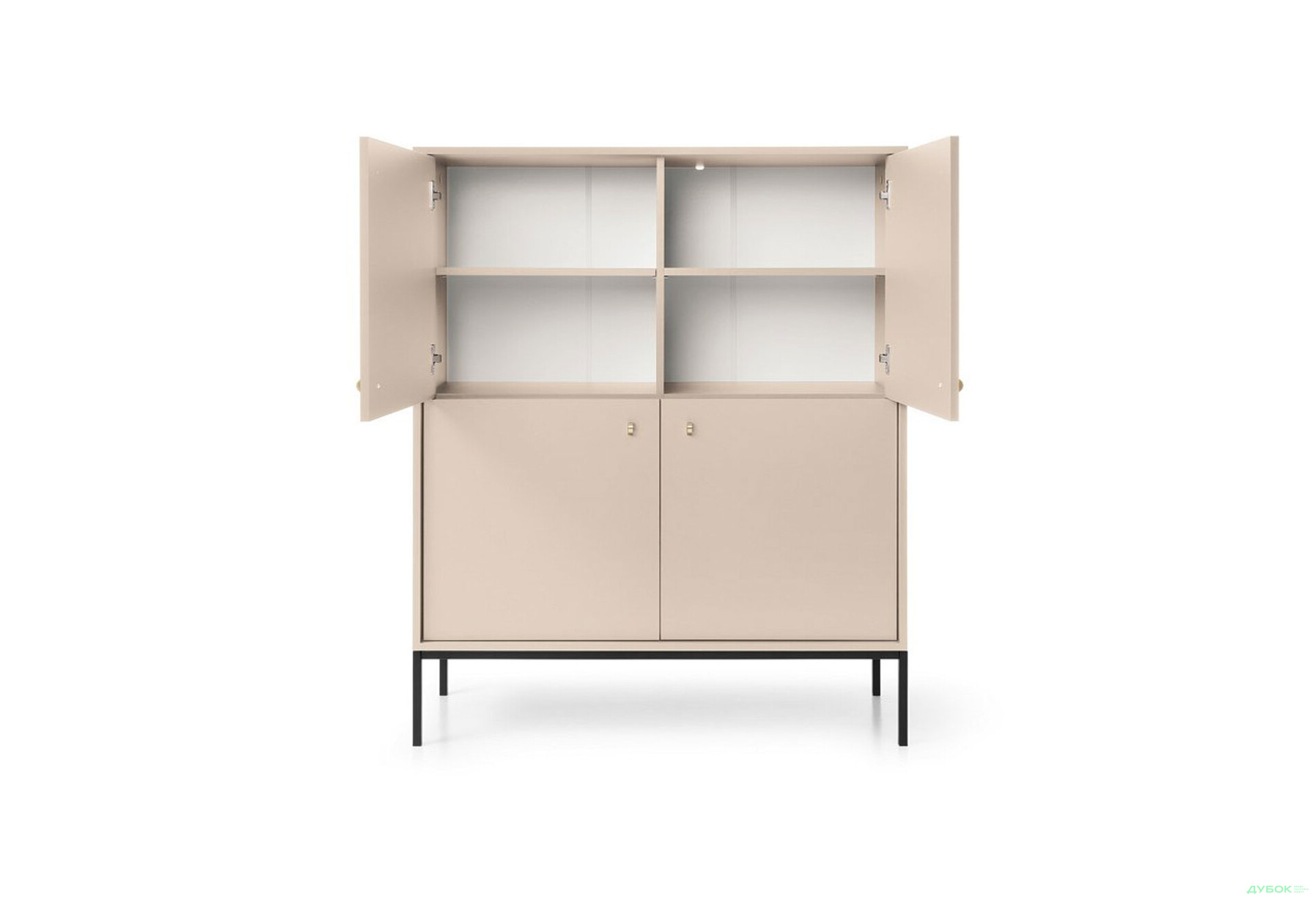 Комод Perfect Home Моно / Mono 4-дверний 104 см, беж пісочний, чорні ніжки - Зображення 5 Зображення 5 - Комод Perfect Home Моно / Mono 4-дверний 104 см, беж пісочний, чорні ніжки