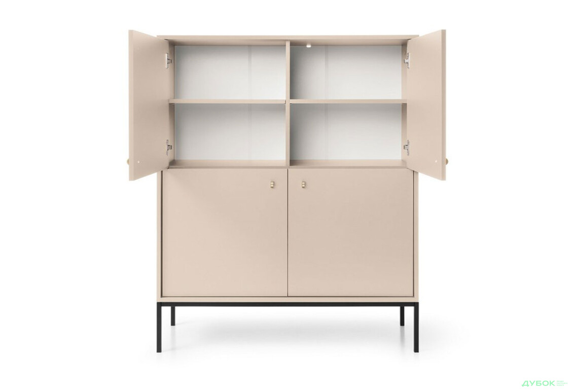 Комод Perfect Home Моно / Mono 4-дверний 104 см, беж пісочний, чорні ніжки - Зображення 5 Зображення 5 - Комод Perfect Home Моно / Mono 4-дверний 104 см, беж пісочний, чорні ніжки