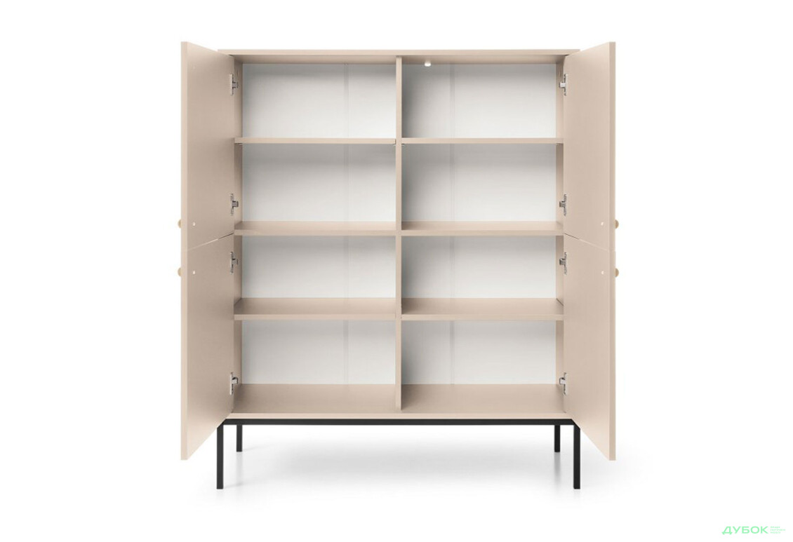 Комод Perfect Home Моно / Mono 4-дверний 104 см, беж пісочний, чорні ніжки - Зображення 4 Зображення 4 - Комод Perfect Home Моно / Mono 4-дверний 104 см, беж пісочний, чорні ніжки