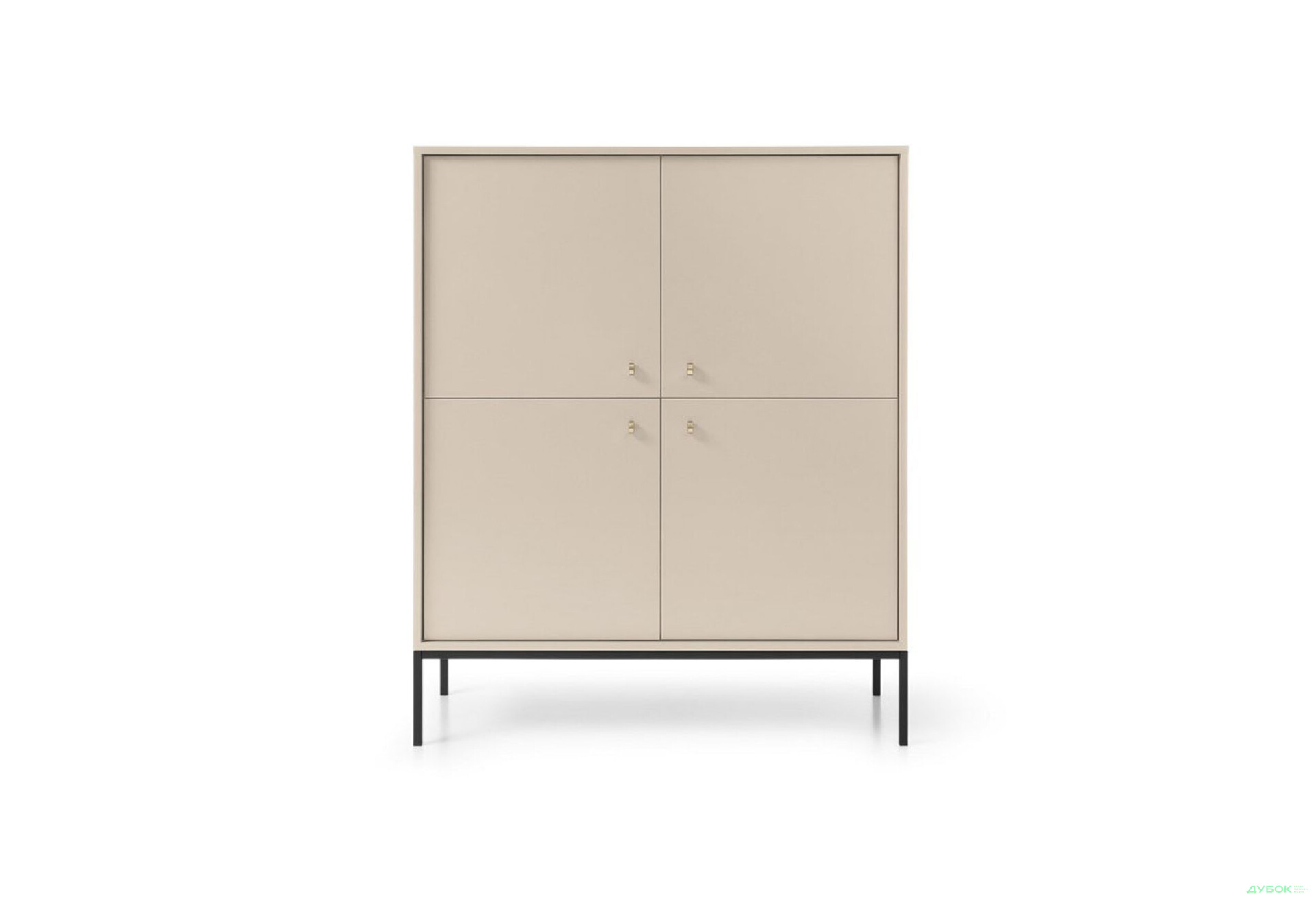 Комод Perfect Home Моно / Mono 4-дверний 104 см, беж пісочний, чорні ніжки - Зображення 3 Зображення 3 - Комод Perfect Home Моно / Mono 4-дверний 104 см, беж пісочний, чорні ніжки