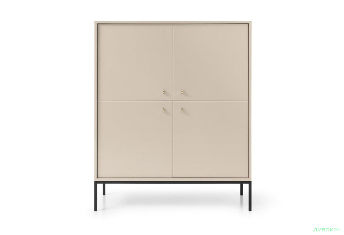 Комод Perfect Home Моно / Mono 4-дверний 104 см, беж пісочний, чорні ніжки - Зображення 3 Зображення 3 - Комод Perfect Home Моно / Mono 4-дверний 104 см, беж пісочний, чорні ніжки