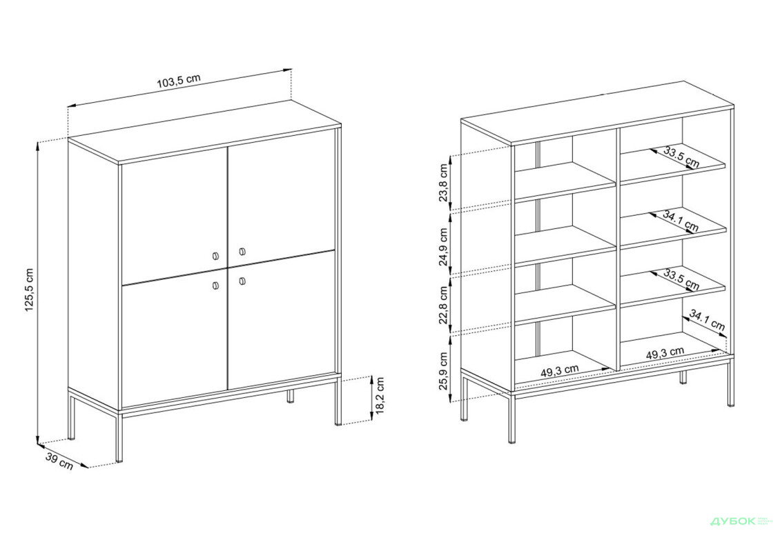 Комод Perfect Home Моно / Mono 4-дверний 104 см, беж пісочний, чорні ніжки - Зображення 7 Зображення 7 - Комод Perfect Home Моно / Mono 4-дверний 104 см, беж пісочний, чорні ніжки