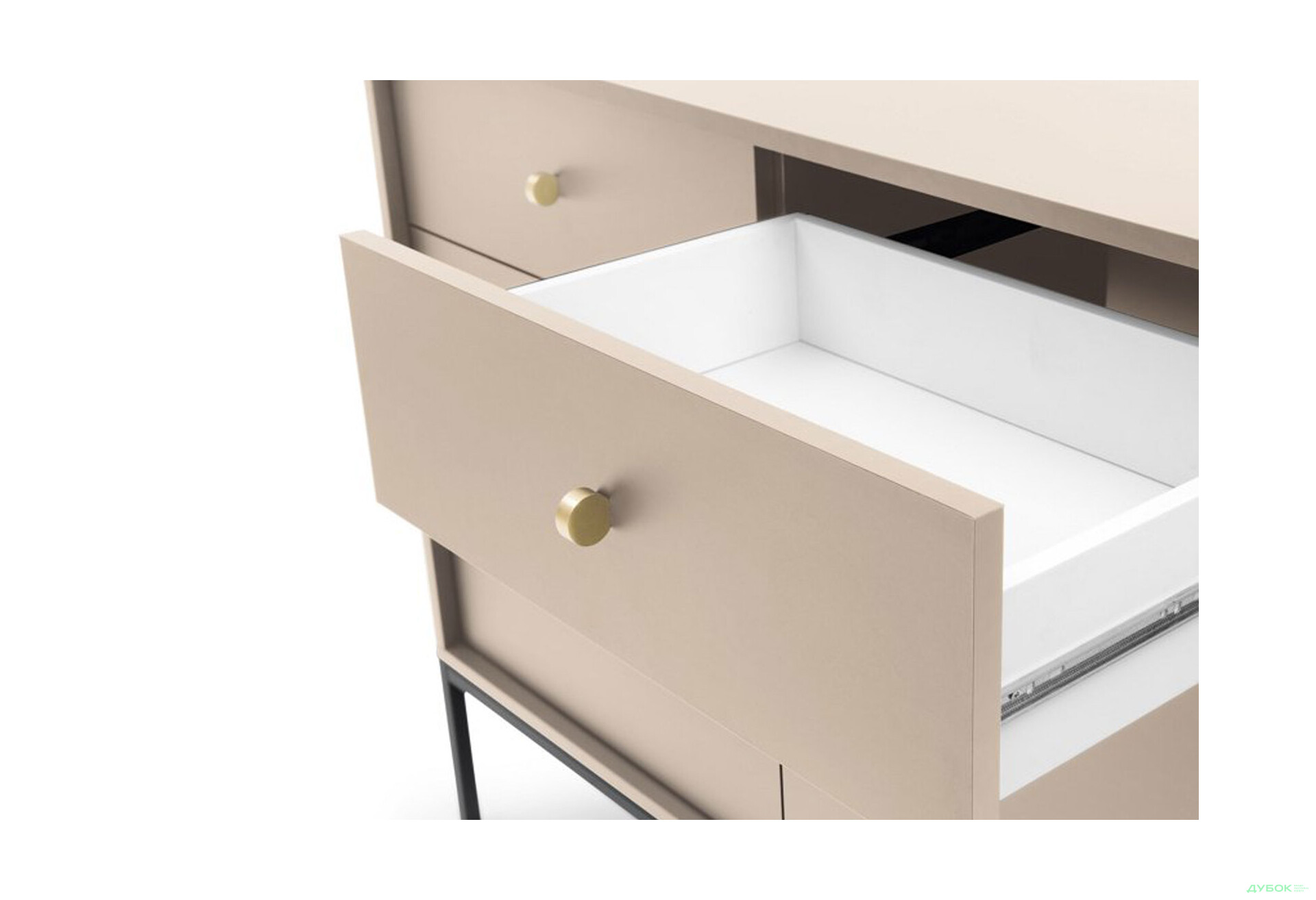 Комод Perfect Home Моно / Mono 2-дверний з 2 шухлядами 104 см, беж пісочний, чорні ніжки - Зображення 6 Зображення 6 - Комод Perfect Home Моно / Mono 2-дверний з 2 шухлядами 104 см, беж пісочний, чорні ніжки