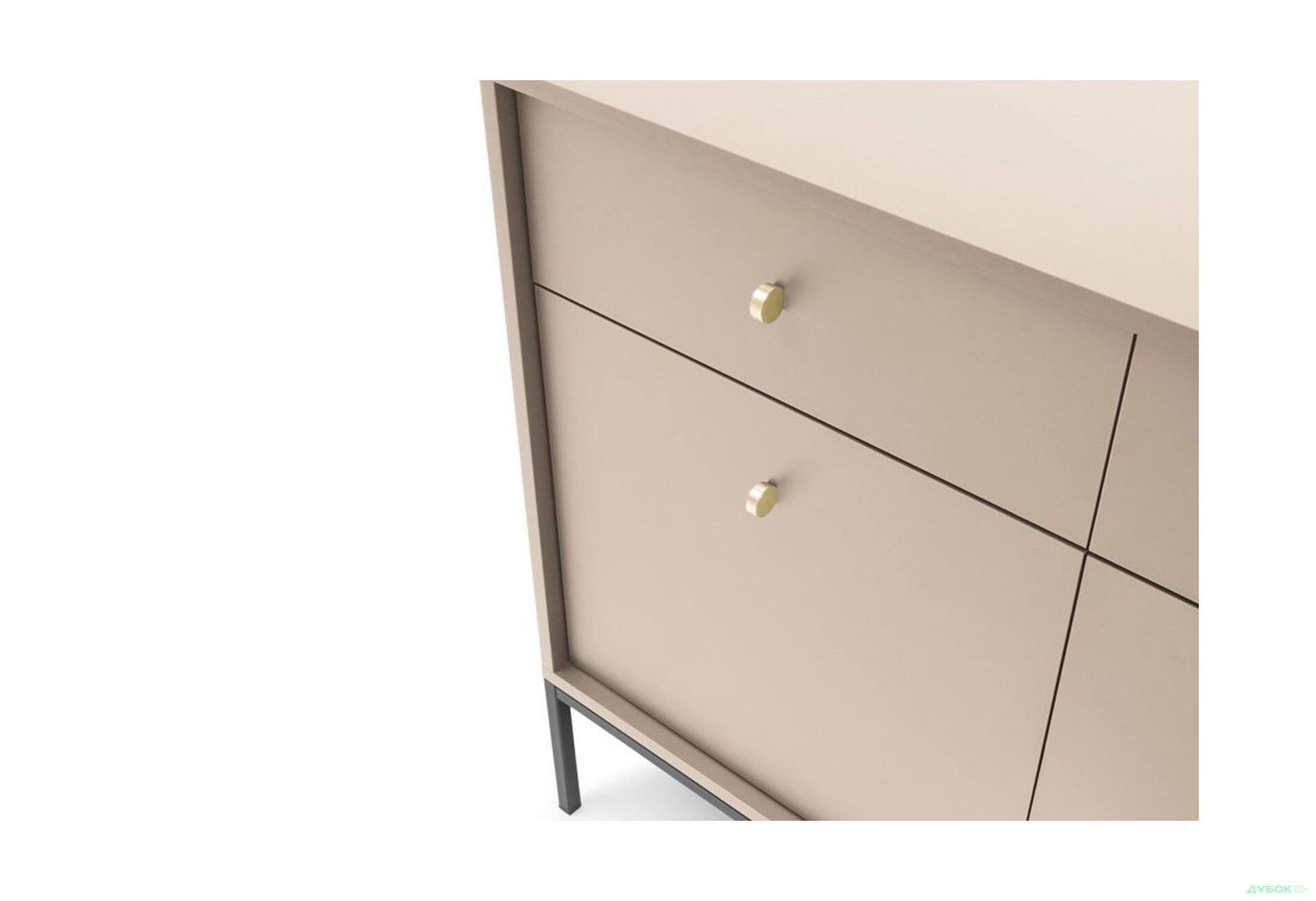 Комод Perfect Home Моно / Mono 2-дверний з 2 шухлядами 104 см, беж пісочний, чорні ніжки - Зображення 7 Зображення 7 - Комод Perfect Home Моно / Mono 2-дверний з 2 шухлядами 104 см, беж пісочний, чорні ніжки
