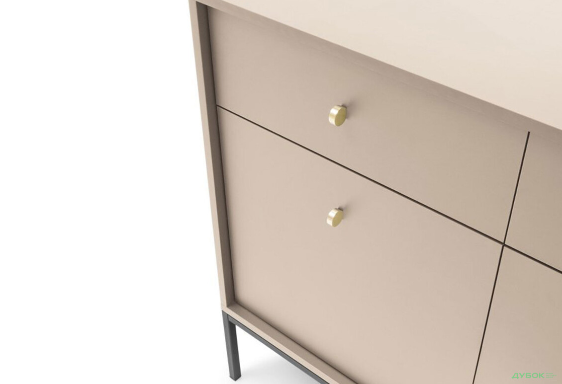 Комод Perfect Home Моно / Mono 2-дверний з 2 шухлядами 104 см, беж пісочний, чорні ніжки - Зображення 7 Зображення 7 - Комод Perfect Home Моно / Mono 2-дверний з 2 шухлядами 104 см, беж пісочний, чорні ніжки