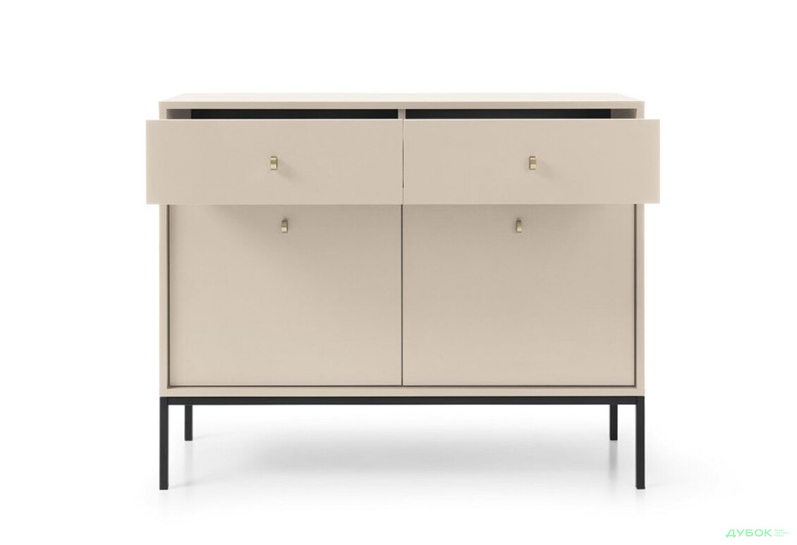 Комод Perfect Home Моно / Mono 2-дверний з 2 шухлядами 104 см, беж пісочний, чорні ніжки - Зображення 5 Зображення 5 - Комод Perfect Home Моно / Mono 2-дверний з 2 шухлядами 104 см, беж пісочний, чорні ніжки