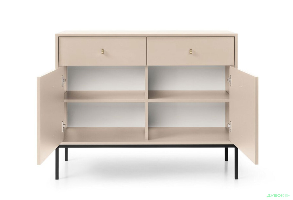 Комод Perfect Home Моно / Mono 2-дверний з 2 шухлядами 104 см, беж пісочний, чорні ніжки - Зображення 4 Зображення 4 - Комод Perfect Home Моно / Mono 2-дверний з 2 шухлядами 104 см, беж пісочний, чорні ніжки