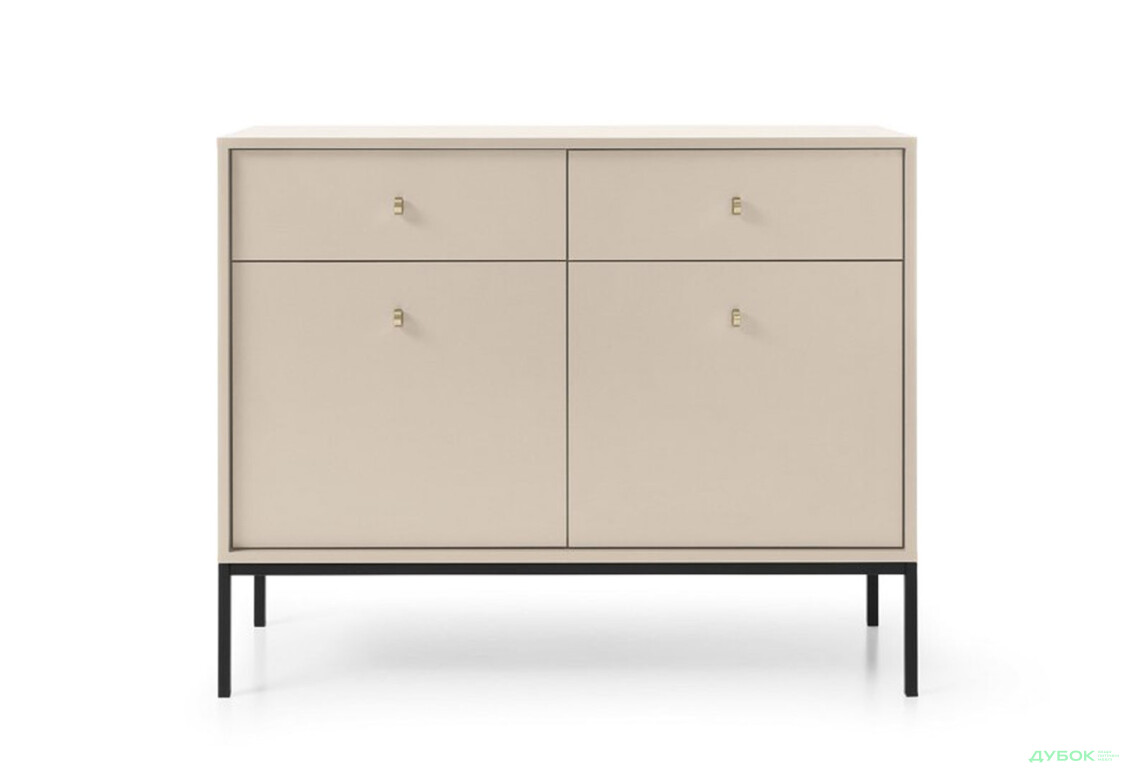 Комод Perfect Home Моно / Mono 2-дверний з 2 шухлядами 104 см, беж пісочний, чорні ніжки - Зображення 3 Зображення 3 - Комод Perfect Home Моно / Mono 2-дверний з 2 шухлядами 104 см, беж пісочний, чорні ніжки