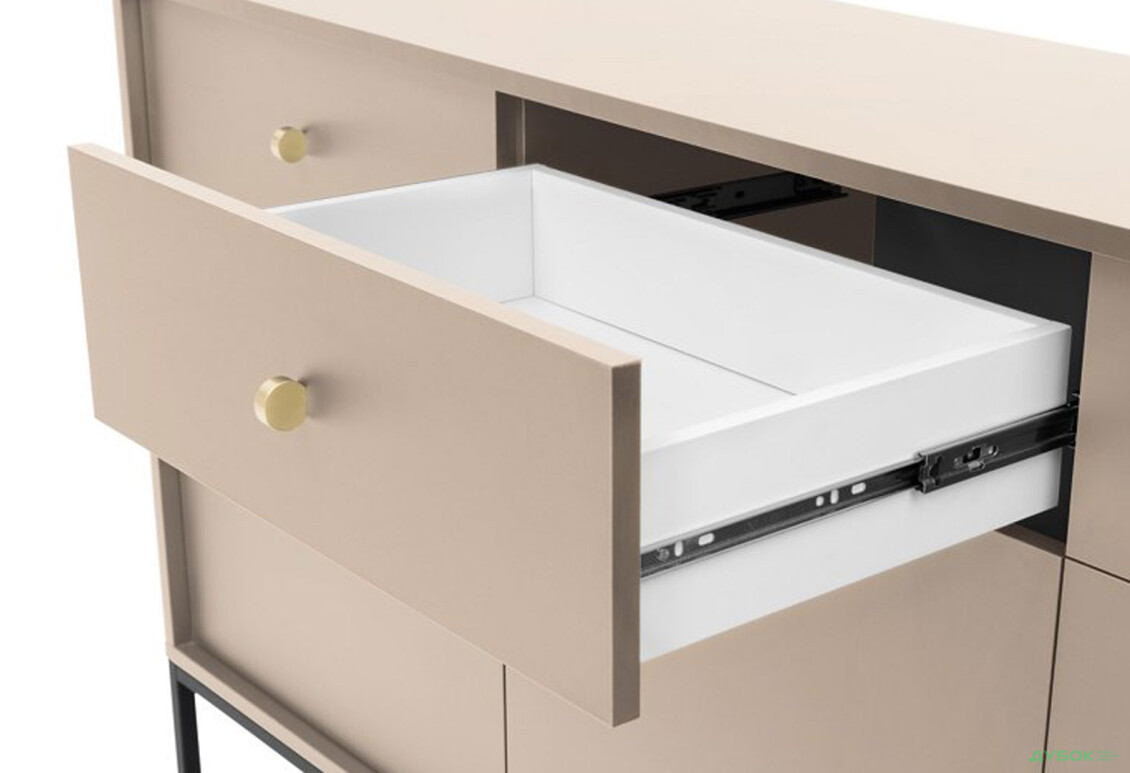 Комод Perfect Home Моно / Mono 3-дверний з 3 шухлядами 154 см, беж пісочний, чорні ніжки - Зображення 6 Зображення 6 - Комод Perfect Home Моно / Mono 3-дверний з 3 шухлядами 154 см, беж пісочний, чорні ніжки